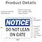 Signmission Do Not Lean On Gate, 10 in W x Rectangle, Vinyl Decal OS-2PACK-NS-D-710-L-11290 - alternate 3